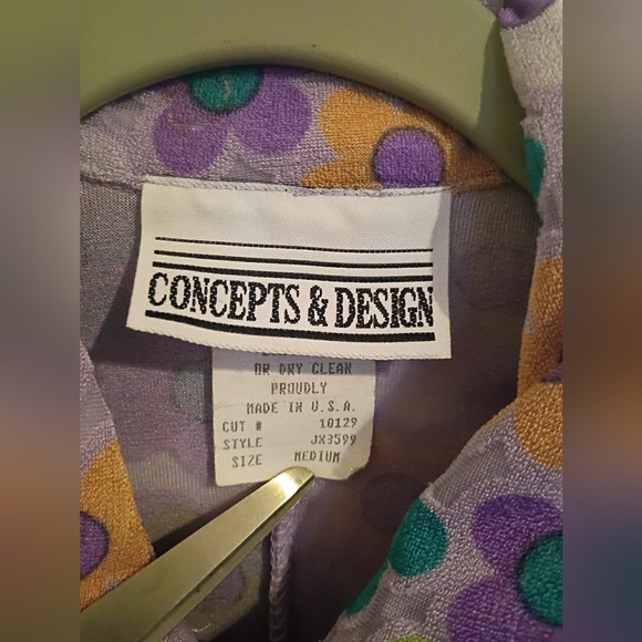 VTG Concepts And Design Burnt Out Floral Patterned Crop Top - Multicolor Sz M - Picture 2 of 7